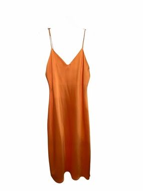 Gianni Bini Orange Satin Midi Slip Dress